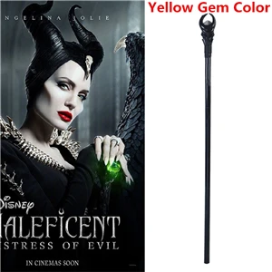 Yellow На фильм «Малефисента» реквизит для косплея Ангелина Джоли ведьма драгоценный камень скипетр ПВХ Съемный Светодиодный Волшебная палочка костыль вечерние маскарадный реквизит - Цвет: Yellow