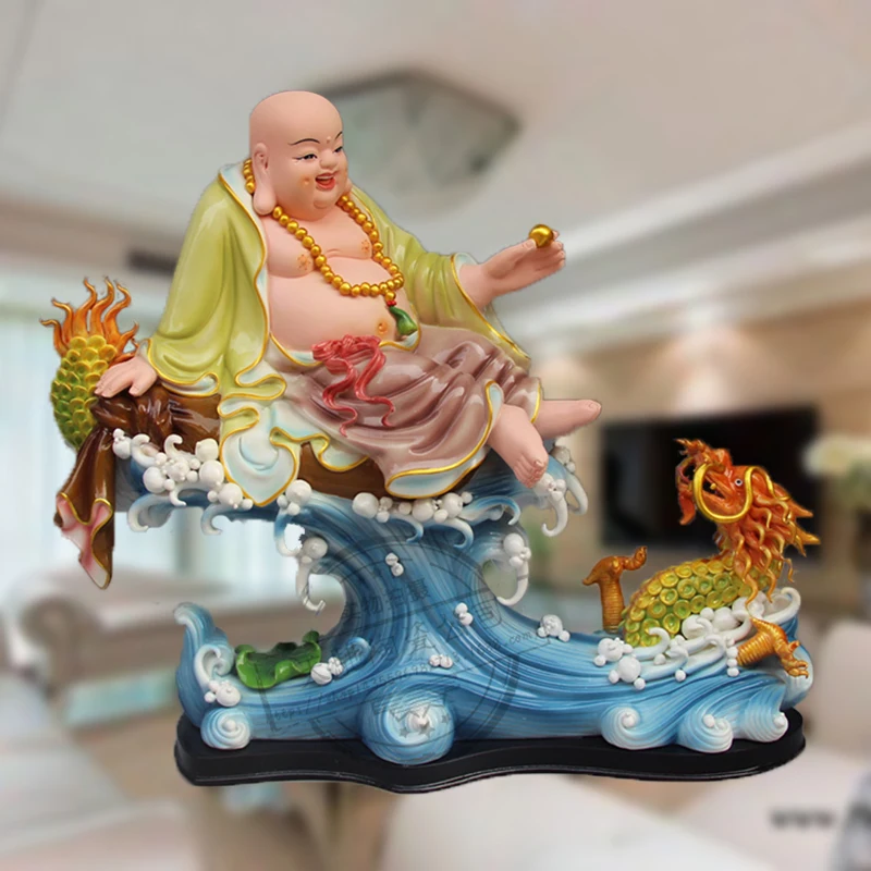 

Ceramic handicraft sculpture household piece play dragon maitreya gift decoration piece Buddha statue Coloured drawing or patter