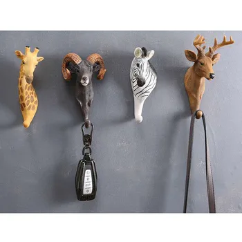 

Hanger Keys Creative American Hanging Hook Holder Wall Home Strong Seamless Sticking Hook Decorative Hook Creative Animal Hooks