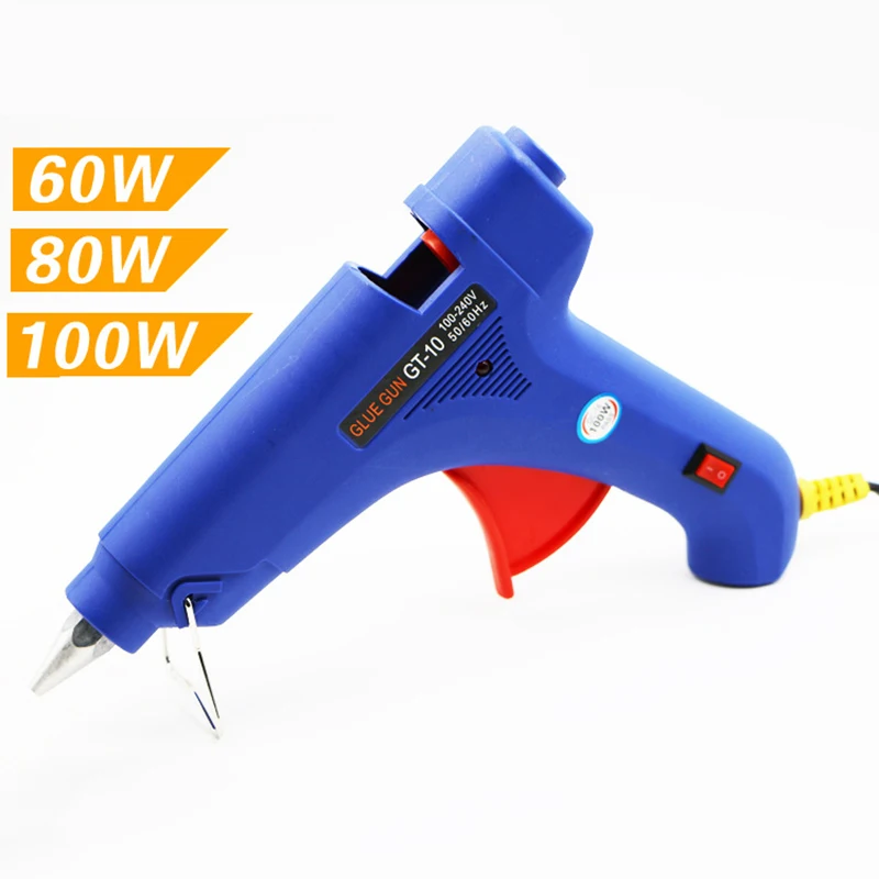 Gt10 Blue 60/80/100w Professional High Temp Hot Melt Gun 11mm Graft