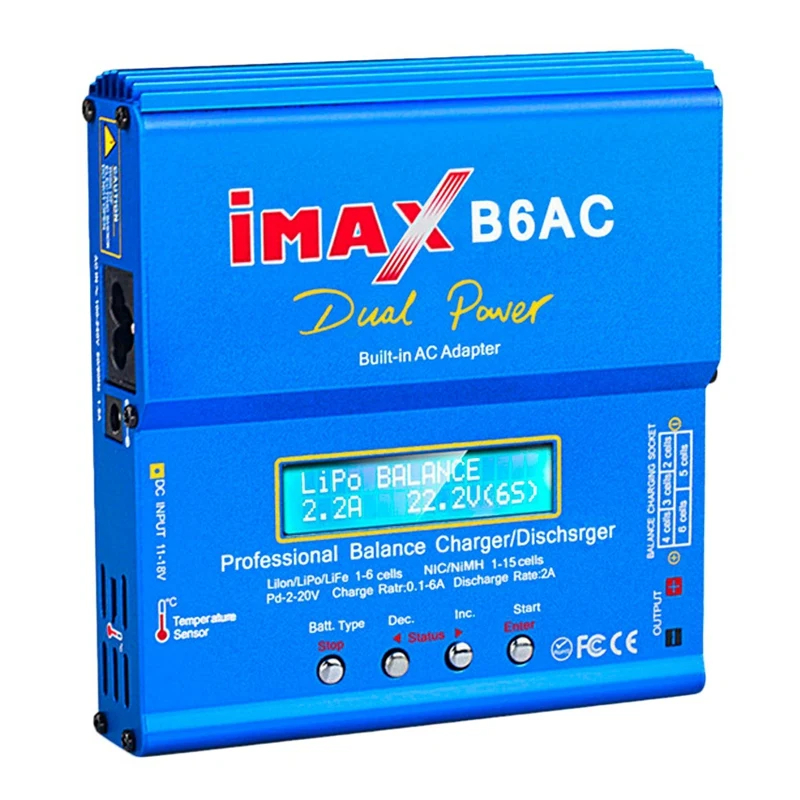 $27.21 RISEB6 AC IMAX Mini 80W 6A RC Charger Lipo Battery Balance Charger for Drone Nimh Nicd Battery Bal