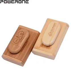 POWERONE – clé Usb en bois avec LOGO gratuit, 8/16/32/64 go, 1 unité, avec boîte, cadeau de mariage pour le client 
