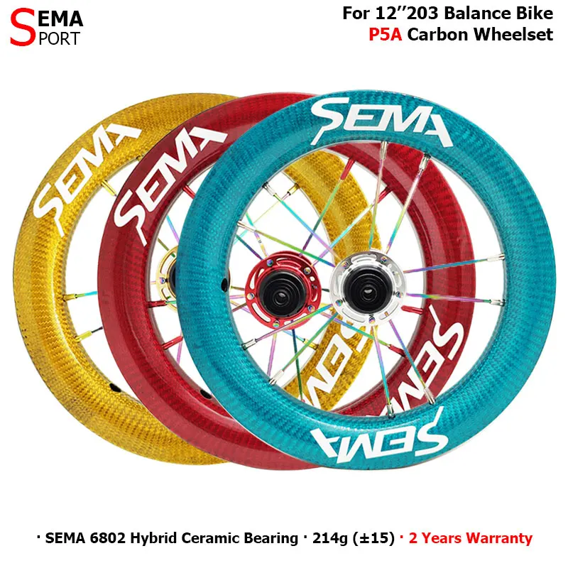 Carbon Wheel Sema P5a 12inch Kids Balance Bike/push Bike With 6802 Hybrid Ceramic Bearing And