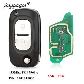 CHIEDERE/FSK 2 BTN 433MHz PCF7961A ID46 di Vibrazione Chiave A Distanza Per Renault Clio III Clio 3 Kangoo Master modus Twingo 2006-2016 7701210033