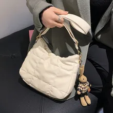 

Quilted White Shoulder Bags for Women Luxury Soft Leather Crossbody Bag Brand Design Messenger Bag Ladies All Match Handbags Sac