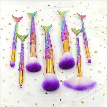 

ZZDOG Mermaid-Themed Makeup Brush Loose Powder Blush Eyeshadow Lip Brush Professional Cosmetic Brush Beauty Tool Single
