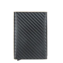 

RFID Blocking Protection Carbon Fiber Card Holder Wallets Men Magic Trifold Leather Slim Mini Wallet Small Money Bag Male Purses