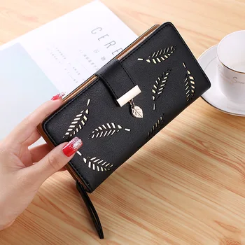 

Women Wallet Purse Female Long Wallet Hollow Leaves Pattern Pouch Handbag Coin Purse Card Holder Cartera Mujer