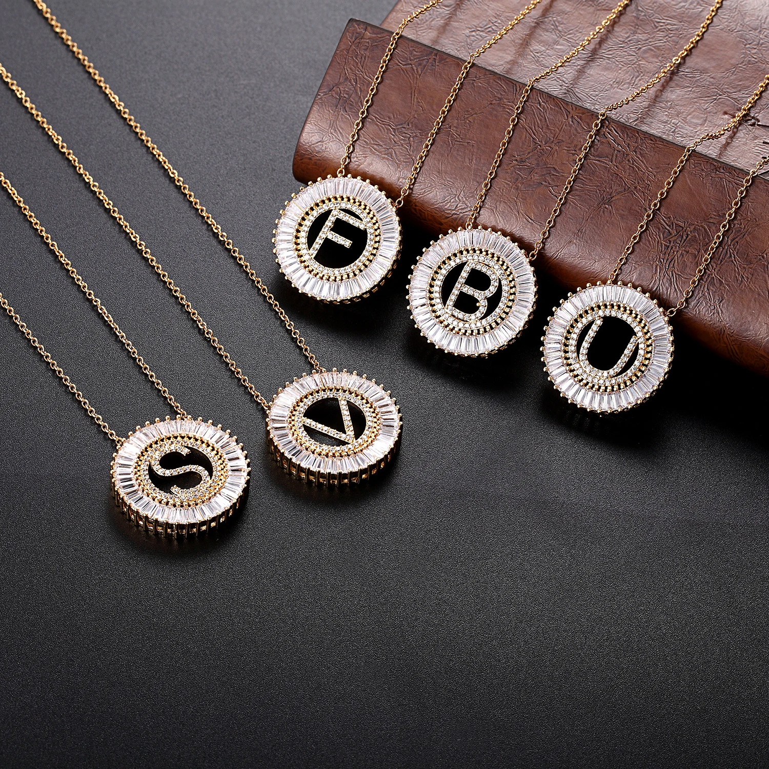 Fashion Tiny Dainty Heart Initial Charm Cubic Zirconia Necklace Letter Necklace Jewelry for Women Accessories Gift