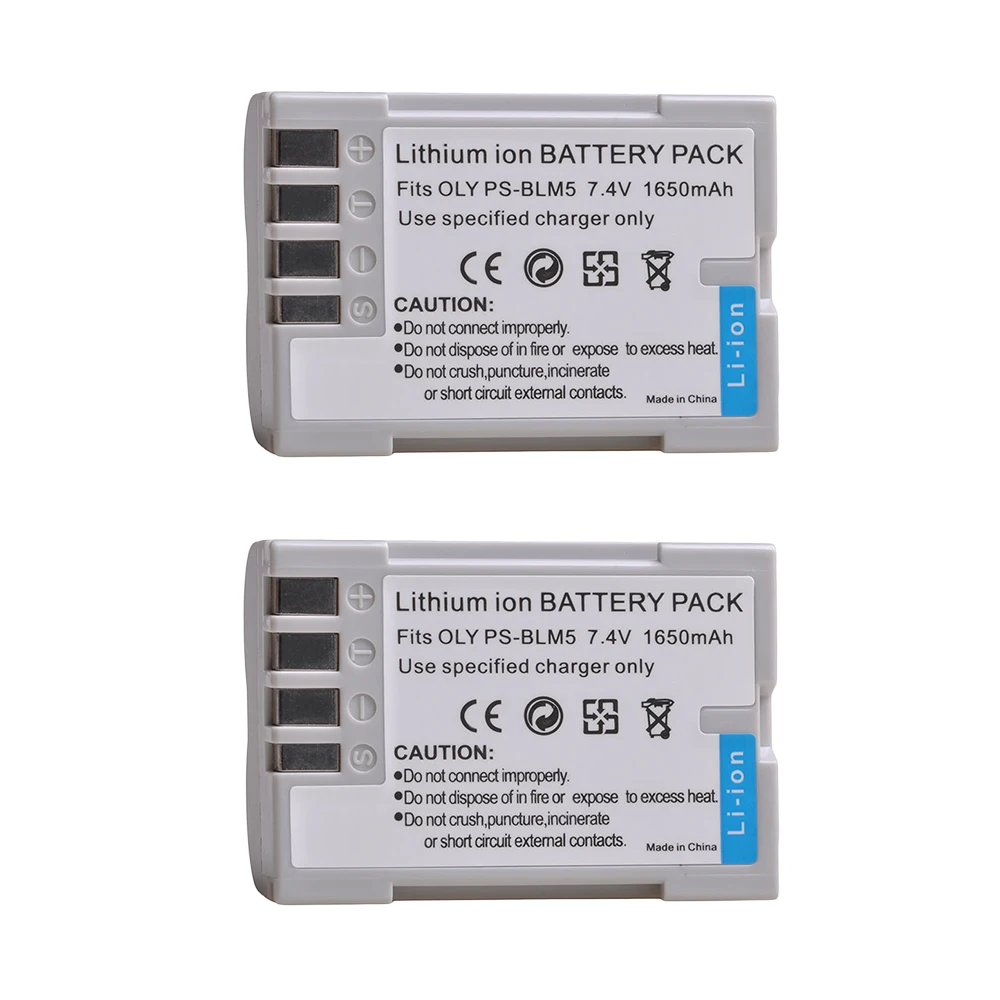 2 batteries 4 шт. PS-BLM5 PSBLM5 Батарея+ светодиодный USB зарядка для Olympus C-8080 C-7070 C-5060 E1 E500 E330 E3 E520 E510 E300 Камера - Цвет: 2 batteries