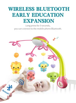 

1 PC Baby Musical Crib Mobile Rotating Hanging Rattles Stroller Accessory Bed Bell for Baby Newborn Car Bed Crib Toy Without