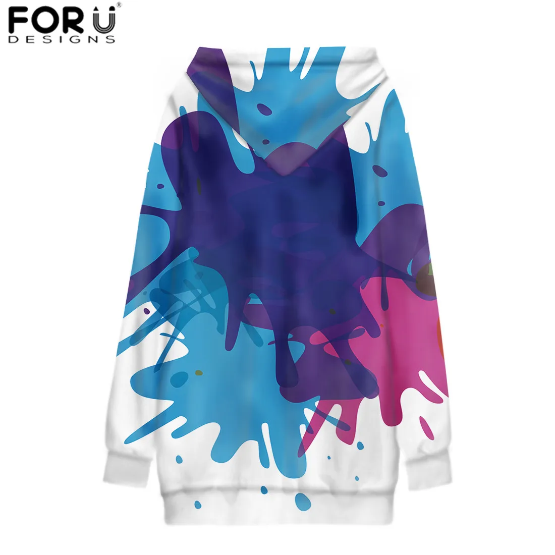 FORUDESIGNS, абстрактные, красочные, с акварельным принтом, женские зимние толстовки, женские, с длинным рукавом, теплая ткань, Черная пятница, Harajuku