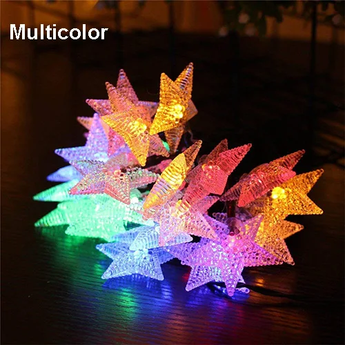 multicolor 5 м 20LED Солнечная звезда Фея гирлянда свет водонепроницаемый открытый Рождество мерцание Гирлянда для вечерние свадебные праздничные украшения - Испускаемый цвет: multicolor