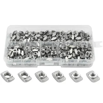 

T Nuts,T Slot Nut Hammer Head Fastener Nut Assortment Kit for Aluminum Profile(180 Pcs)