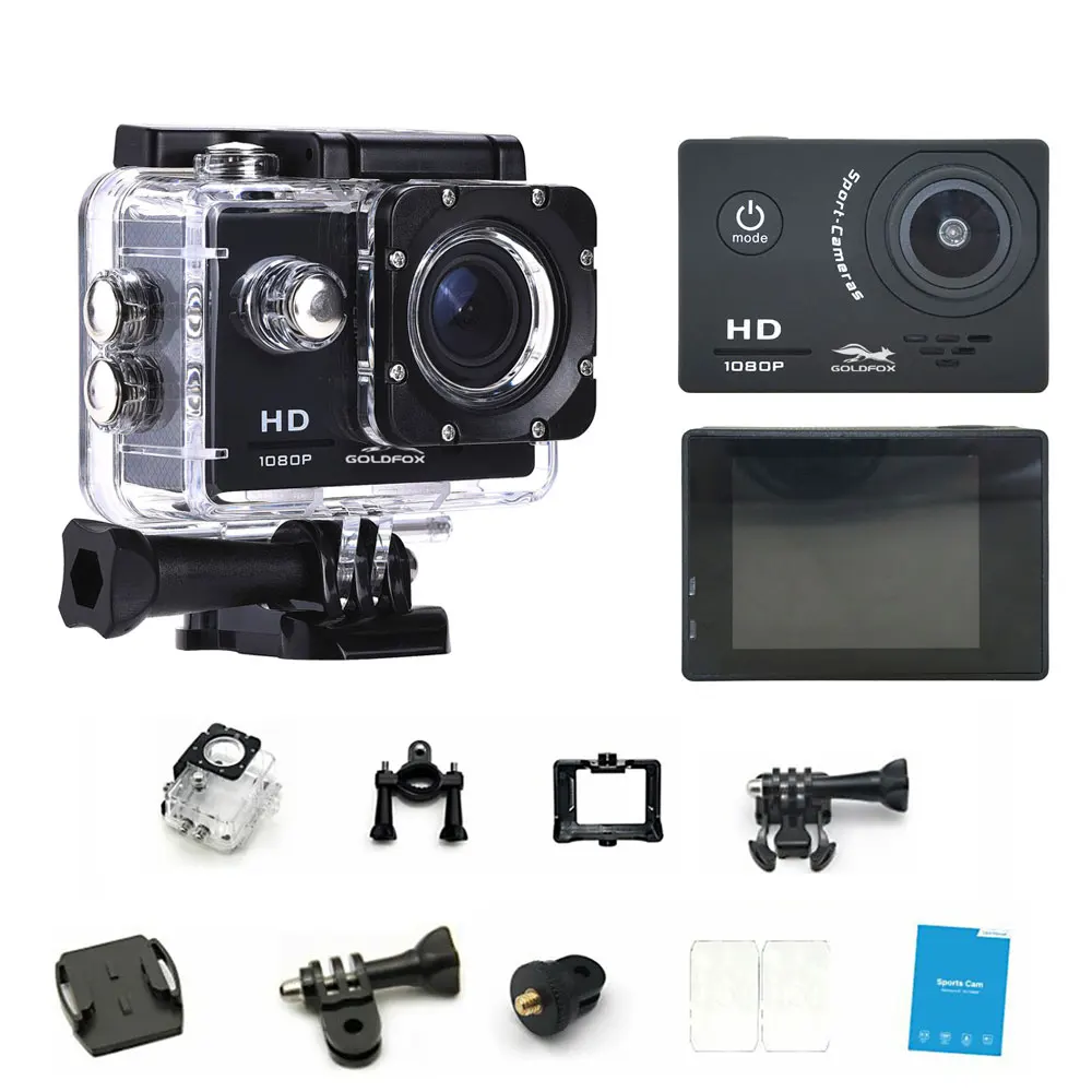 

Action Camera 1080P HD 2.0" LCD Screen 120D Underwater go Waterproof pro Video Recording Cameras Sport Cam Mini Camera