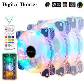 

PC Case Cooler Fan 120mm RGB Mute Adjustable LED 12V With RF Remote Controller Cooler Fan ARGB Computer Cooling Fan