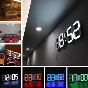 

Office Creative 3D Alarm Clock Multifunctional LED Digital Wall Clock Sound Control Stereo Alarm Clock