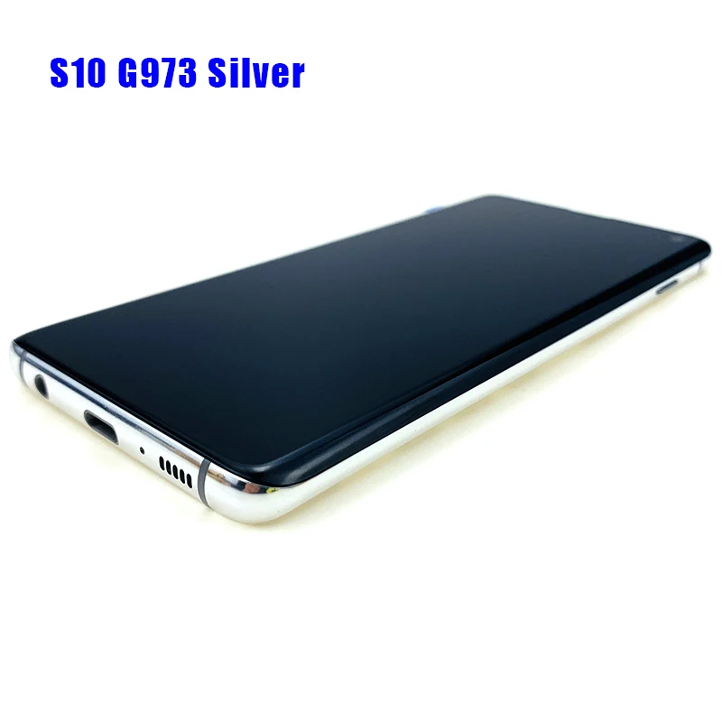 S10 with Silve Frame Протестированный AMOLED экран для samsung Galaxy S10 lcd G9730 дисплей сенсорный экран дигитайзер в сборе для samsung S10 lcd - Цвет: S10 with Silve Frame