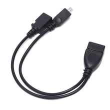 

Etmakit 2 In 1 OTG Micro USB Host Power Y Splitter USB Adapter to Micro 5 Pin Male Female Cable