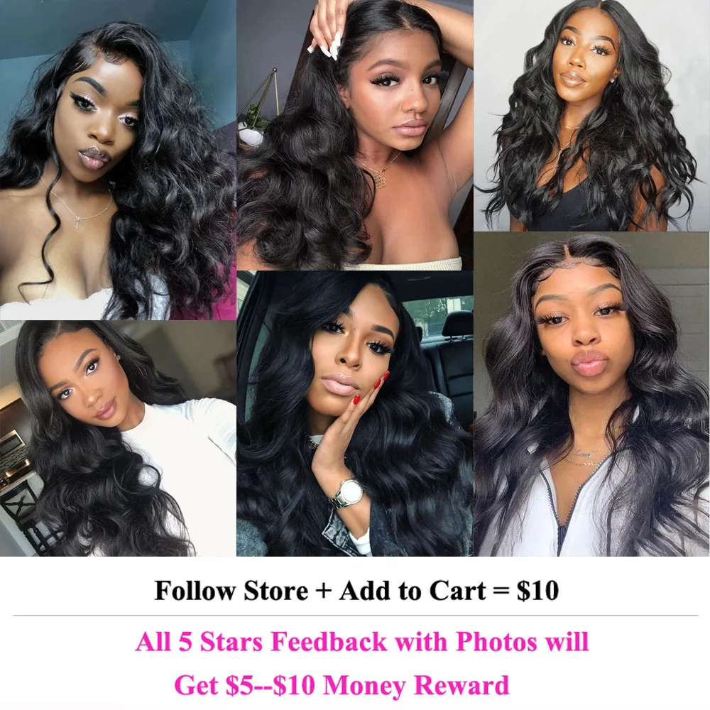 Brazilian Body Wave Human Hair with Closure Free Part Swiss Lace Closure with Hair Weave Ali Julia 3 Bundles with Lace Closure images - 6