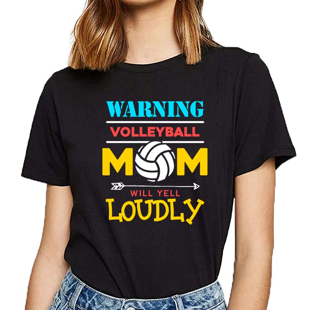 Tops T Shirt funny volleyball mom apparel Kawaii Inscriptions Cotton Female  Women's T shirt|T-Shirts| - AliExpress