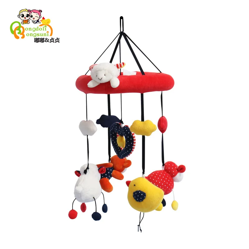 

Infant Bed Bell Music Rotating Fabric Baby Rattle Bedside Bell Newborns 0-6 Month Pacify Toy Bed Hanging