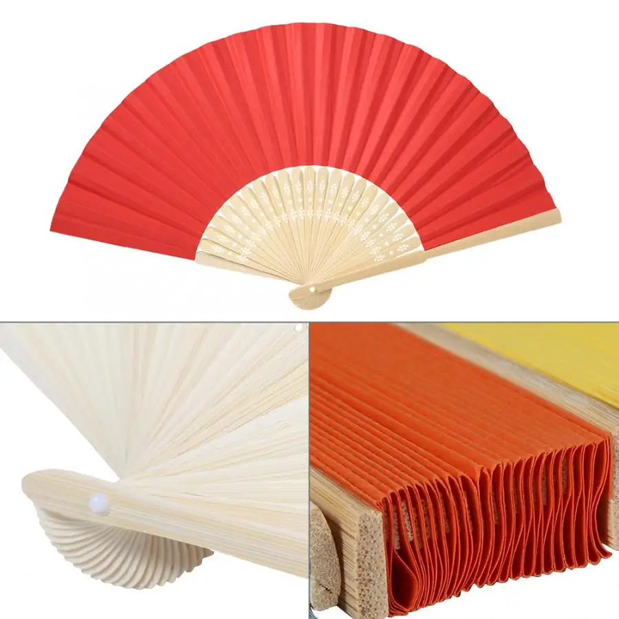 5pcs Gereedschap Chinese Blank Folding Paper Hand Fan Wedding Party Gift Colorful DIY Repair tool part