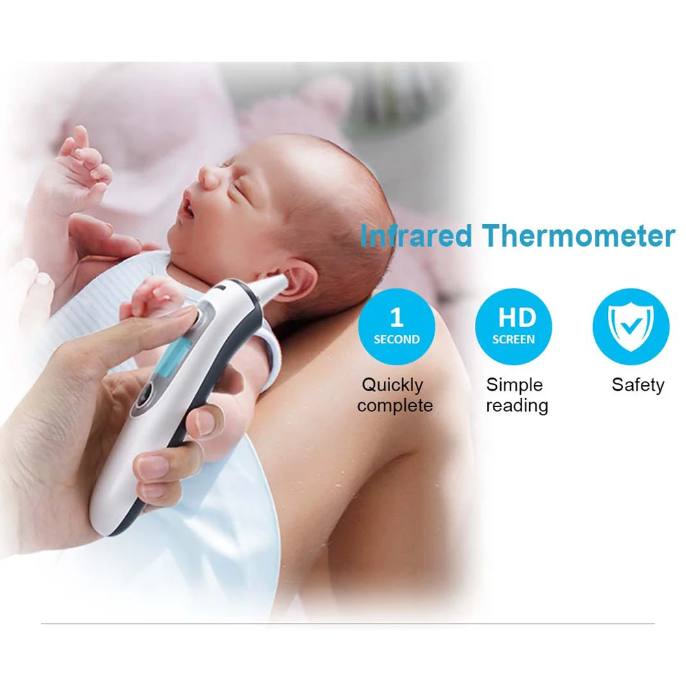 

LED Digital Thermometer Temperature Thermo Temperature Meter Forehead For Kids Infrared Ear Adults DQ