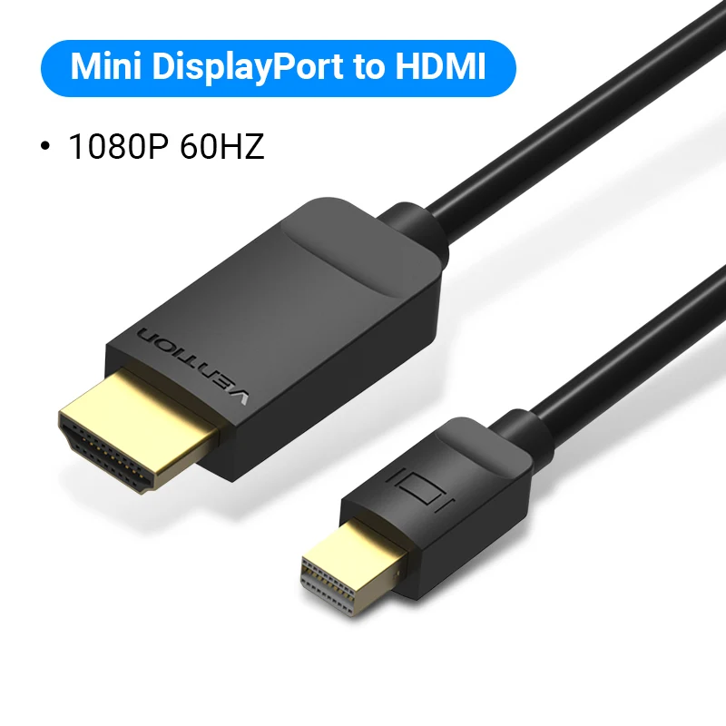 Vention Mini DisplayPort to HDMI Cable 1080P Mini Display Port Male to HDMI Male Cable for HDTV Apple MacBook Mini DP to HDMI