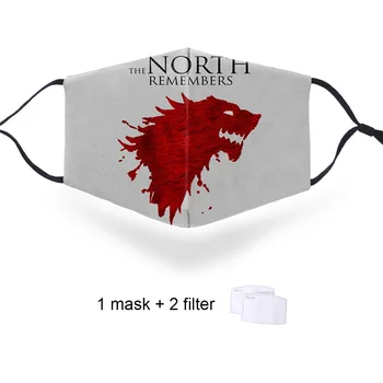 

Game Of Thrones Anti Dust Face Mouth Masks Reusable Protective PM2.5 Filter Mask Mouth-muffle Washable Breathable Respirator