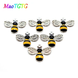 5pcs/lot Fashion Golden Bees Charms Pendant For Jewelry Making Necklace 23.5x18mm Bees Charms Pendant DIY Accessories Wholesale - Окраска металла: A12-10pcs