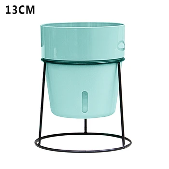

Garden Nordic Style Fleshy With Iron Stand Indoor Decorative Office Simple Balcony Green Planter Vase Flowerpot Set Living Room