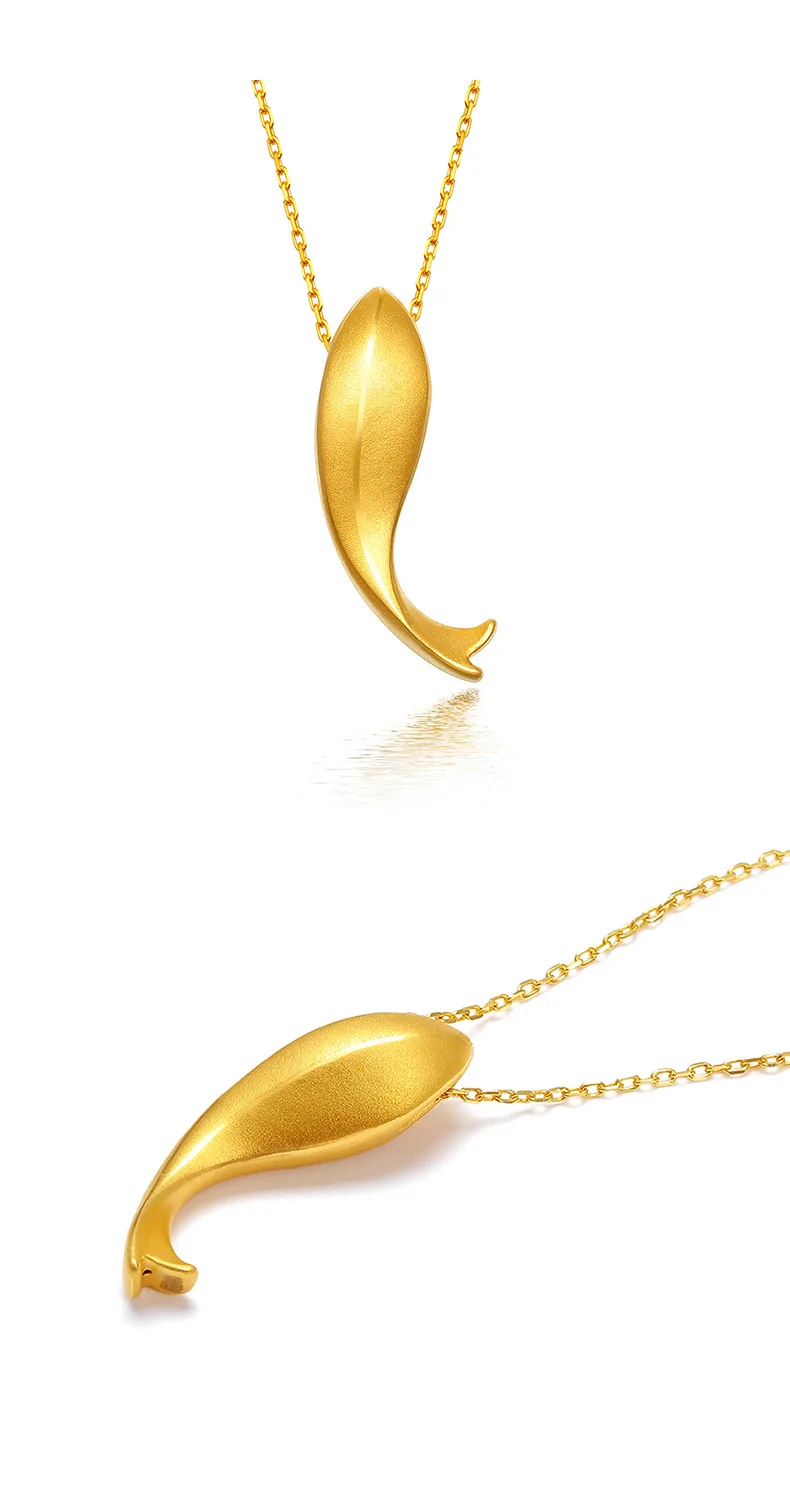 MADALENA SARARA женский золотой кулон Мини 24k чистая подвеска Золотая Рыба ожерелье 18k