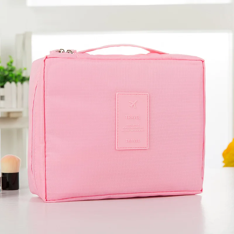 Multifunction Travel Cosmetic Bag Women Makeup Bags Toiletries Organizer Waterproof Female Storage Make Up Cases Wholesale - Цвет: Pink