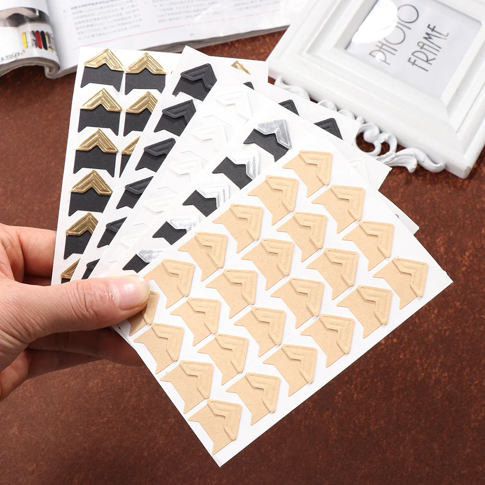 

24Pcs Photo Corner Protectors Picture Frame Stickers Vintage DIY Scrapbooking Album Handmade Fashion Home Decoration Accessories
