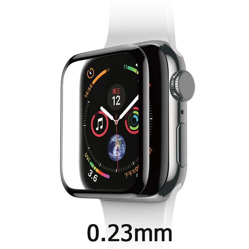 Тонкое защитное стекло Baseus 0,23 мм для Apple Watch 1 2 3 4 5 3D полное покрытие закаленное стекло для iWatch 4 3 2 Защита экрана - Цвет: HD Transparent