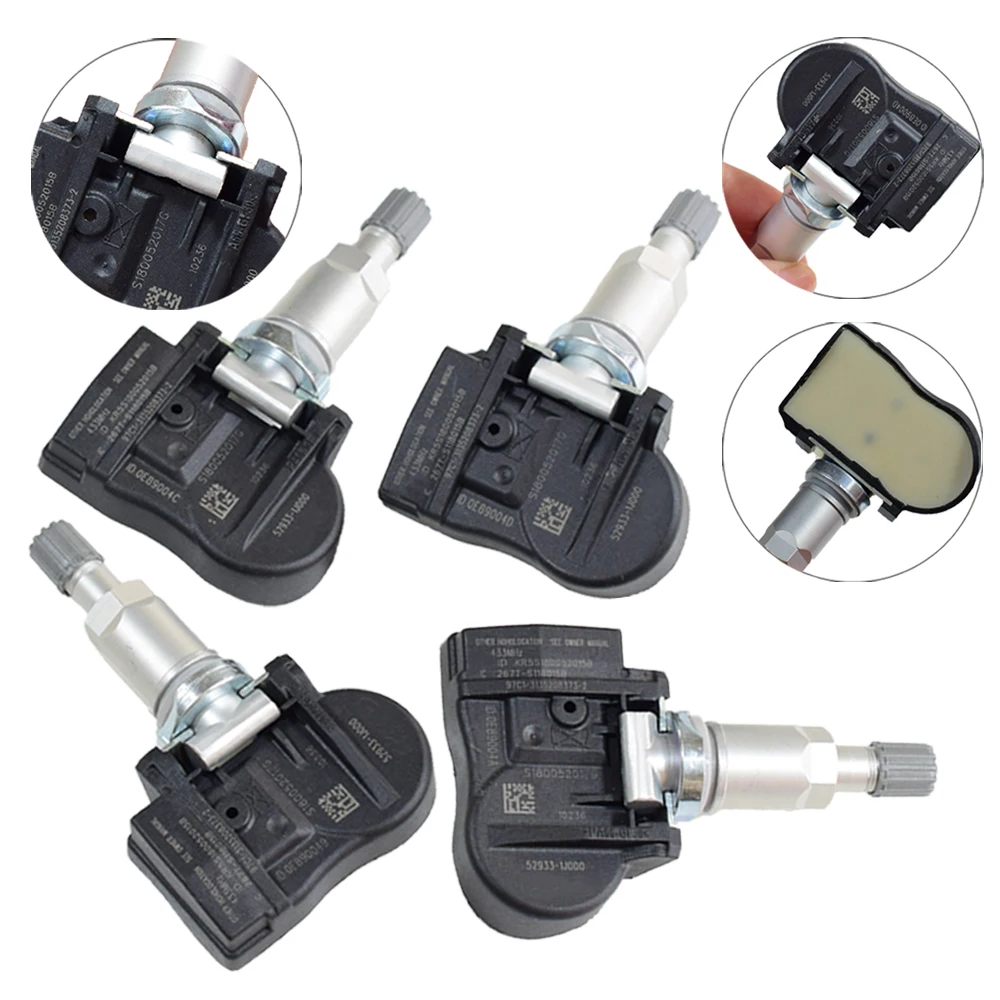4 шт. система контроля давления в шинах(TPMS) датчик 52933-1J000 529331J000 433 МГц для Kia hyundai I20 IX20 датчик давления в шинах