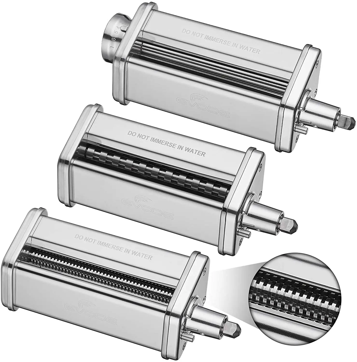 NEW 3-Piece Pasta Roller & Cutter Set Attachment for KitchenAid Stand Mixers,Stainless Steel Pasta Maker Accessory by LEDACE