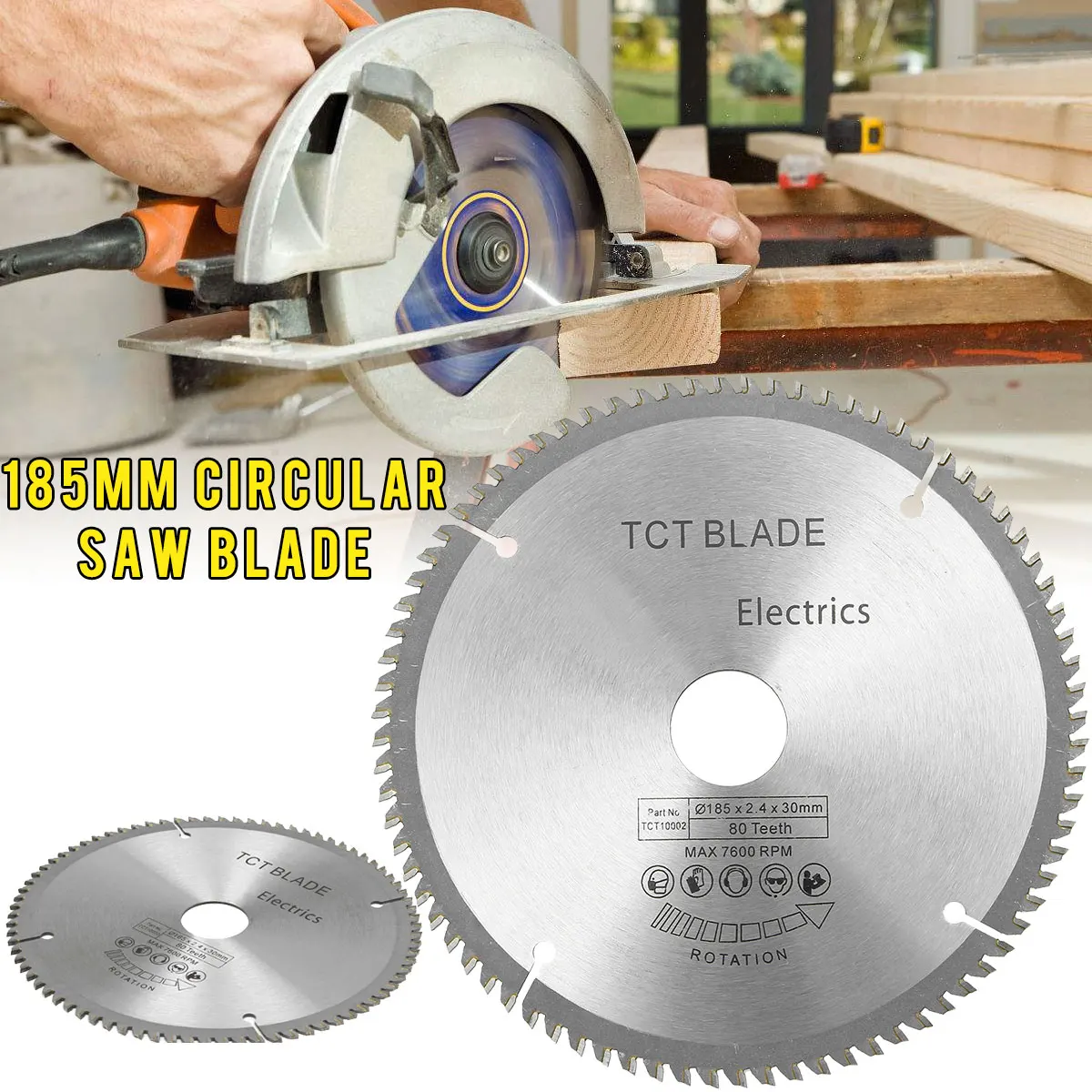 

High-speed steel 80 Teeth Circular Saw Blade with 3pcs Reduction Rings Fits for 190mm Saws for Bosch, Makita, festool & others