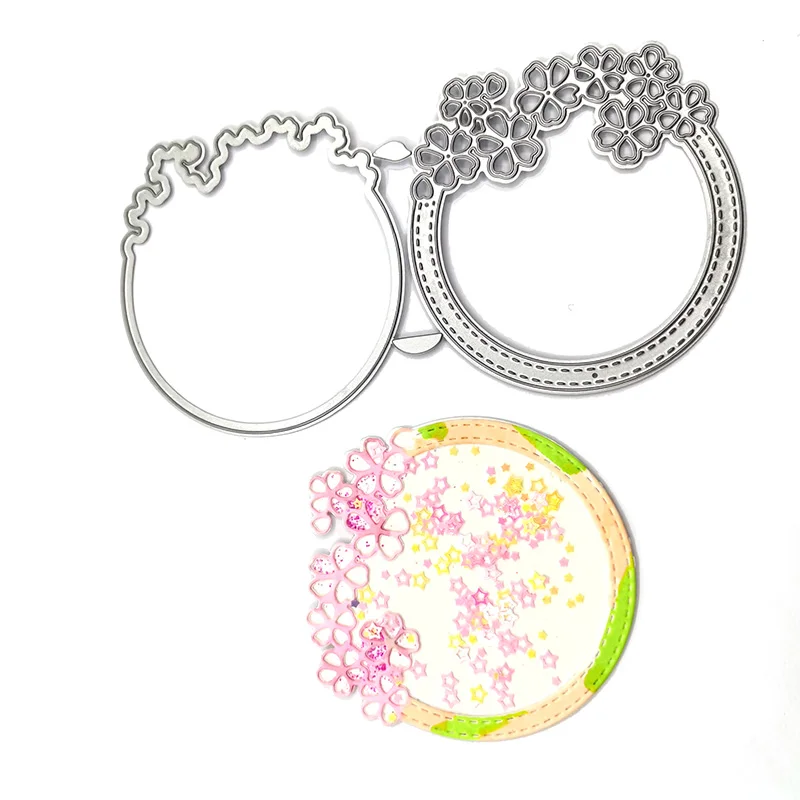 

Julyarts Flowers Background Dies for Card Making Shaker Dies Scrapbook Paper Craft Knife Mould Blade Punch Stencils Dies