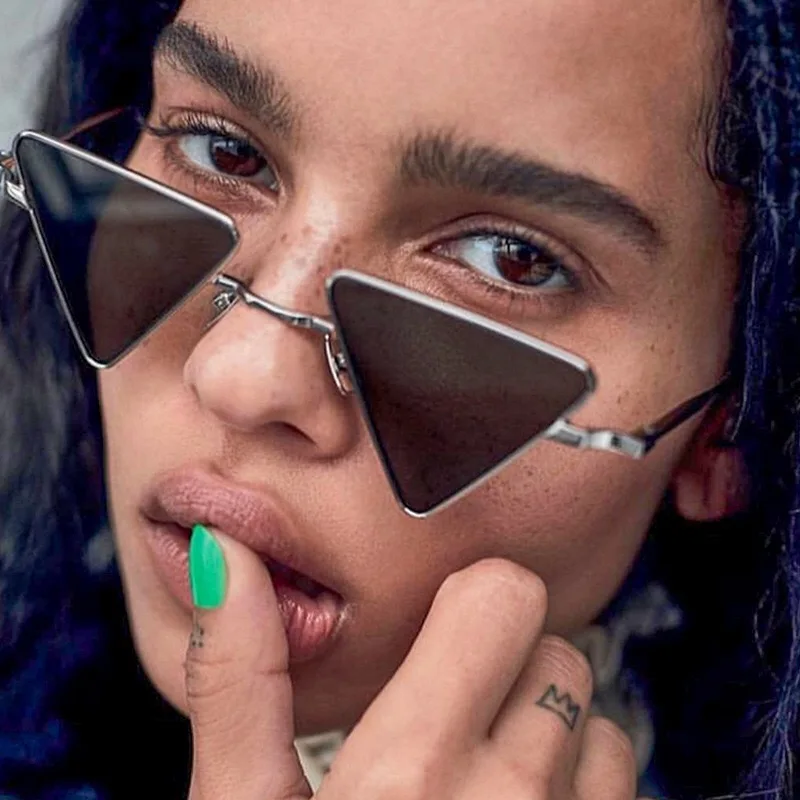 

luxury Fashion triangular sunglasses women brand designer vintage men glasses UV400