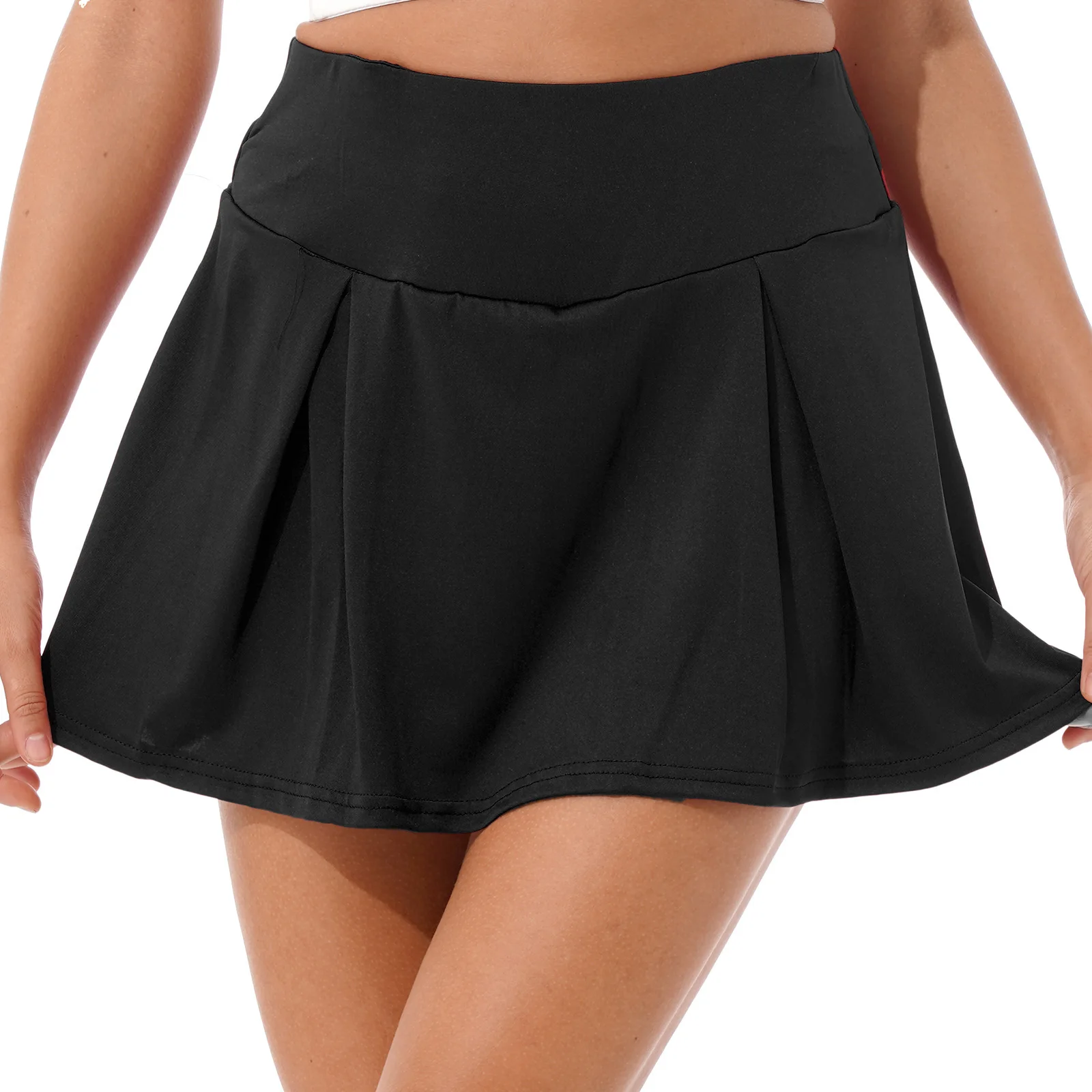 Women Modern Dance Skirts Dancewear High Waist Elastic Waistband Sport Skirt with Built-in Shorts Fashion Casual Pleated Skirts panwork рюкзак fashion sport