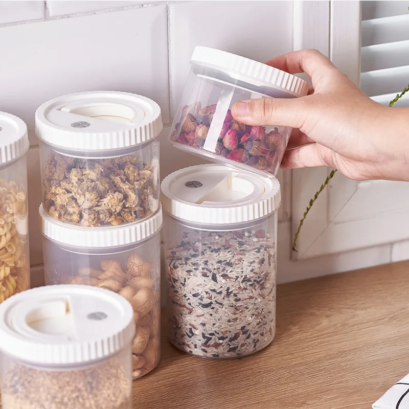 

Kitchen Food Storage Container Box Plastic Candy Box Fruit Basket Grain Transparent Sealed Cans Multi-Capacity Kitchen Supplies