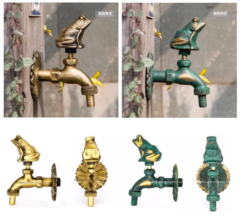 outdoor garden faucet animal shape Bibcock antique brass Fat cat tap for washing mop/Garden watering Animal faucet