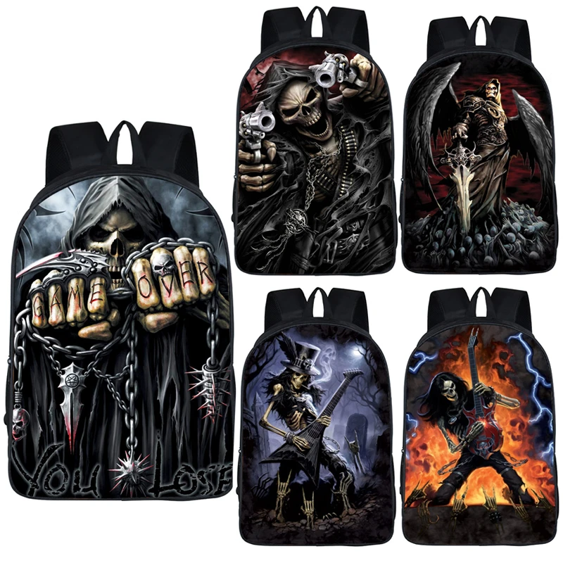 Mochila Cool Grim Reaper hombre mujer, morral con Azrael, mochilas escolares para niños y adolescentes|Mochilas| AliExpress
