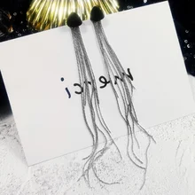 Корейские преувеличенные длинные модные серьги-гвоздики с кисточками, индивидуальный тренд, предотвращающий аллергию, треугольные женские серьги, элегантные качественные