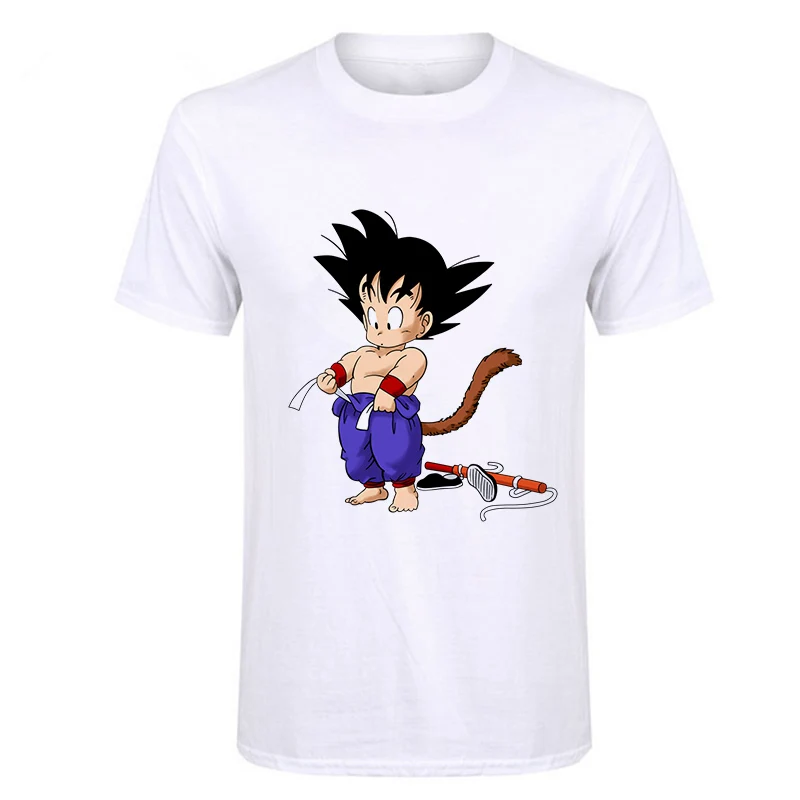 Эффектная Мужская футболка с Драконий жемчуг Z Goku, Высококачественная Спортивная модная повседневная брендовая одежда Harajuku, забавные объемные футболки с аниме - Цвет: M19bk1067-white