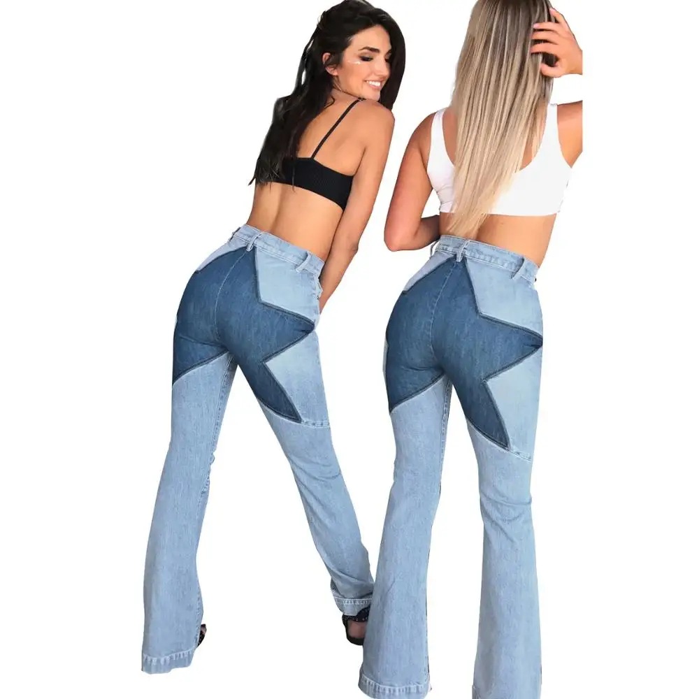Модные дизайнерские женские джинсы с высокой талией, обтягивающие сексуальные джинсовые брюки-клеш, Клубные вечерние джинсы, популярные джинсы