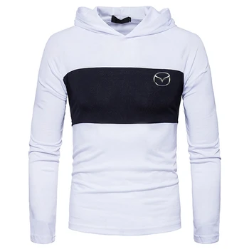 

2020 Popular Patchwork Fashion Trend Men Comfortable Tracksuit Hoodie Leisure Wild England Style Mazda Car LOGO Fast delivery