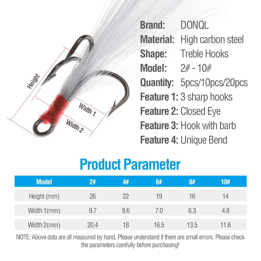 DONQL 5/10/20 шт./кор. бронзовых морских рыболовных крючков ВЧ-Крючки и головной повязкой с пером 2#-10# супер острый колючий Карп Крючки-Тройники рыболовные снасти